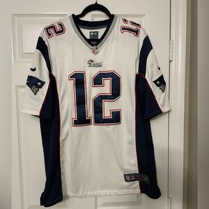NIKE Tom Brady New England Patriots White Jersey - Mens Size XL - White #12